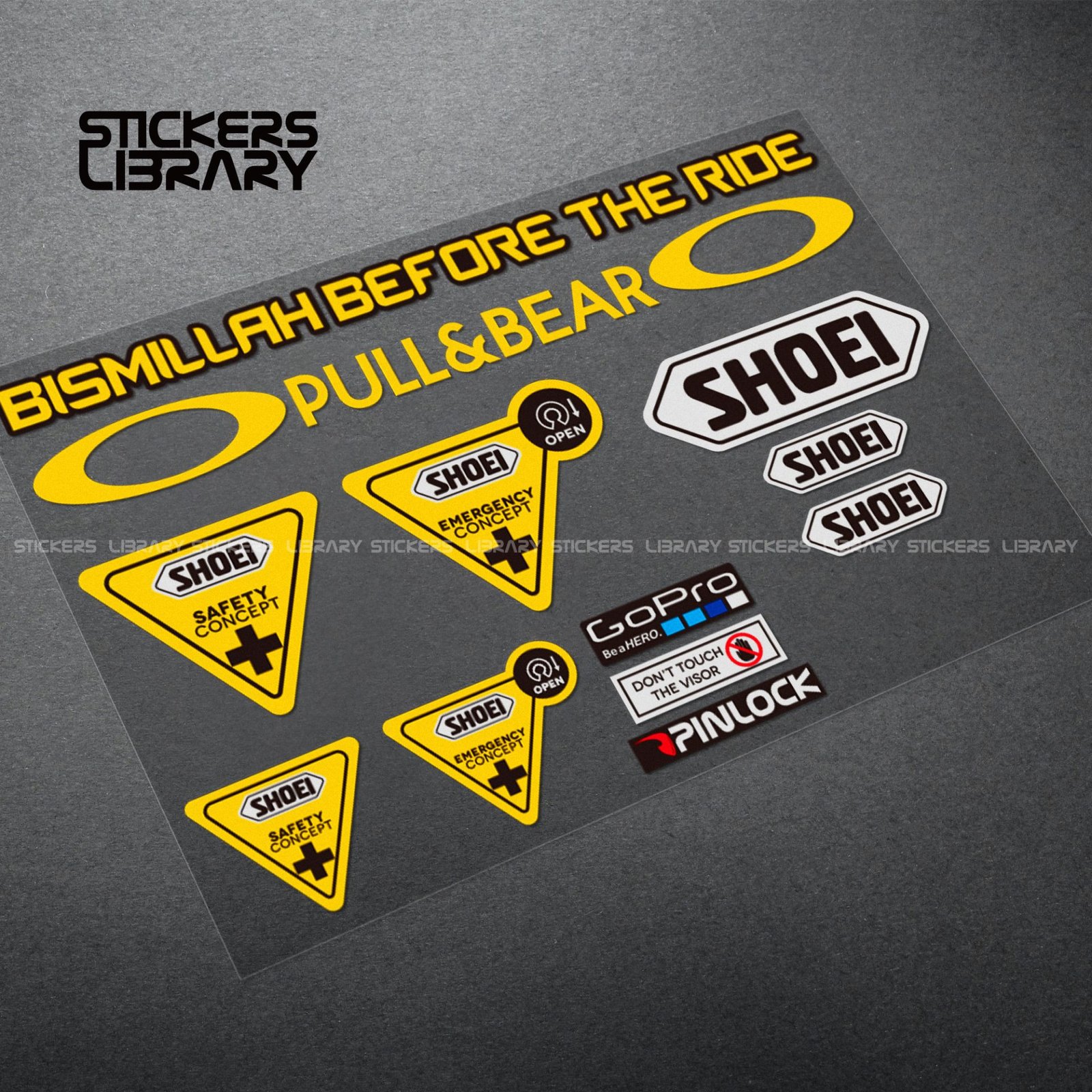 Motorcycle car high quality stickers equipment sponsor decals Vinyl Material for pull & bear shoei helmet lens