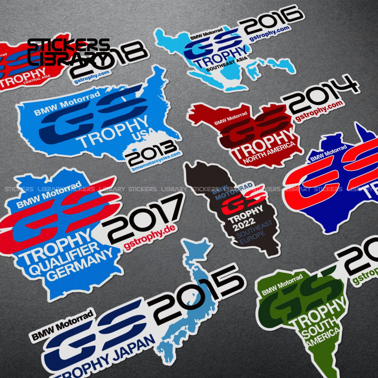 Motorcycle car high quality stickers bmw motorrad trophy decals Vinyl Material from 2012-2024