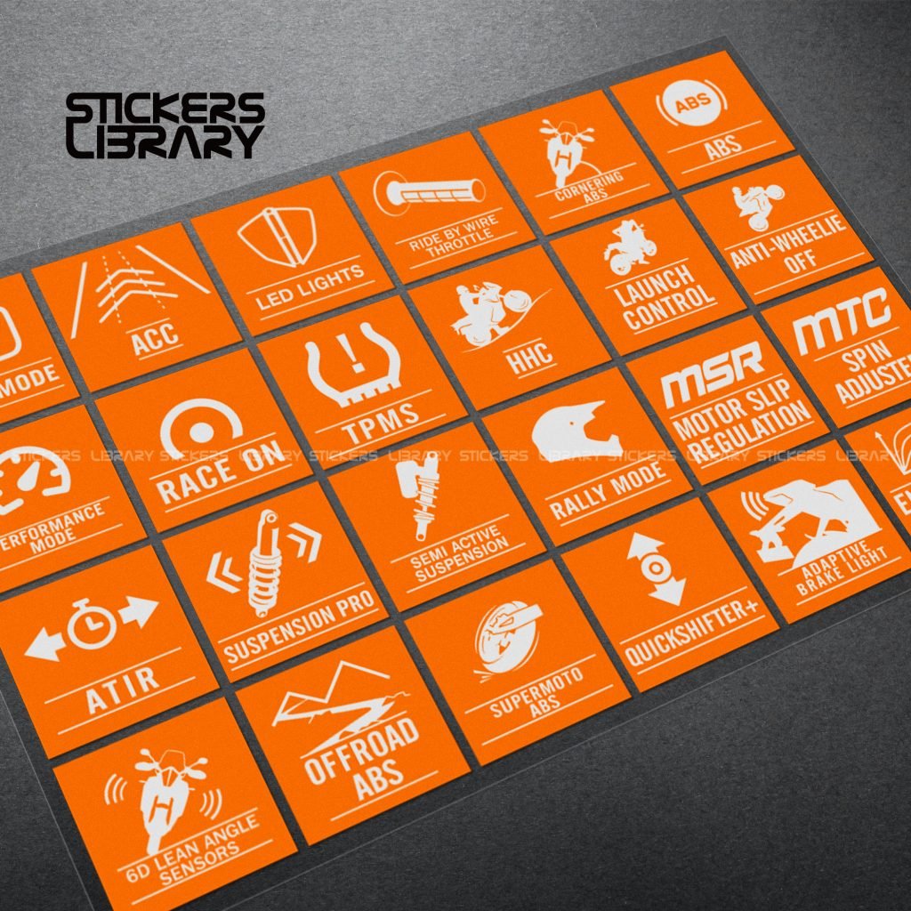thumbnail image 2 of KTM Twin Air Sticker Set – Orange/Black – Motorcycle Decal Bow 2 of 5