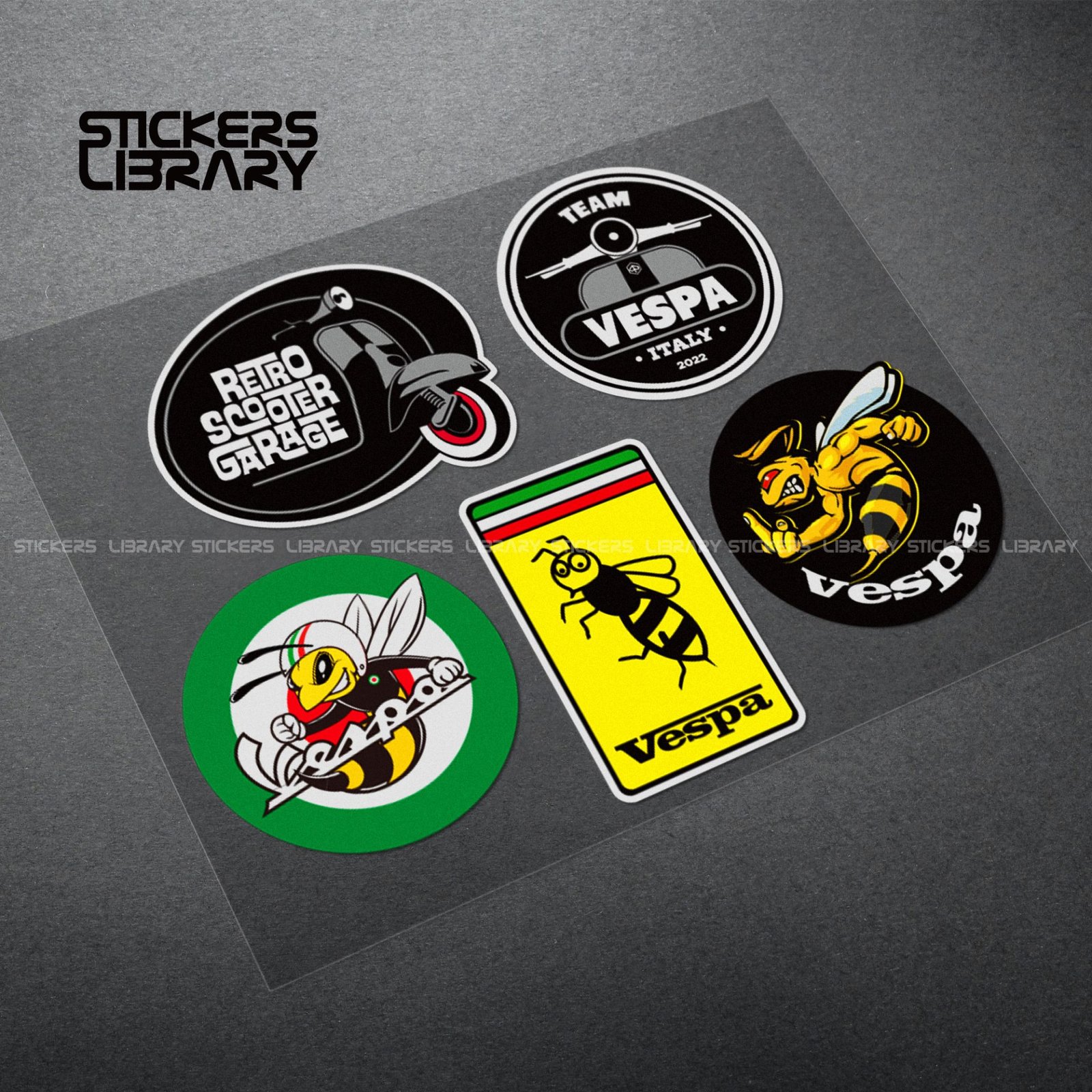 Motorcycle car high quality stickers italy team vespa hornet decals Vinyl Material
