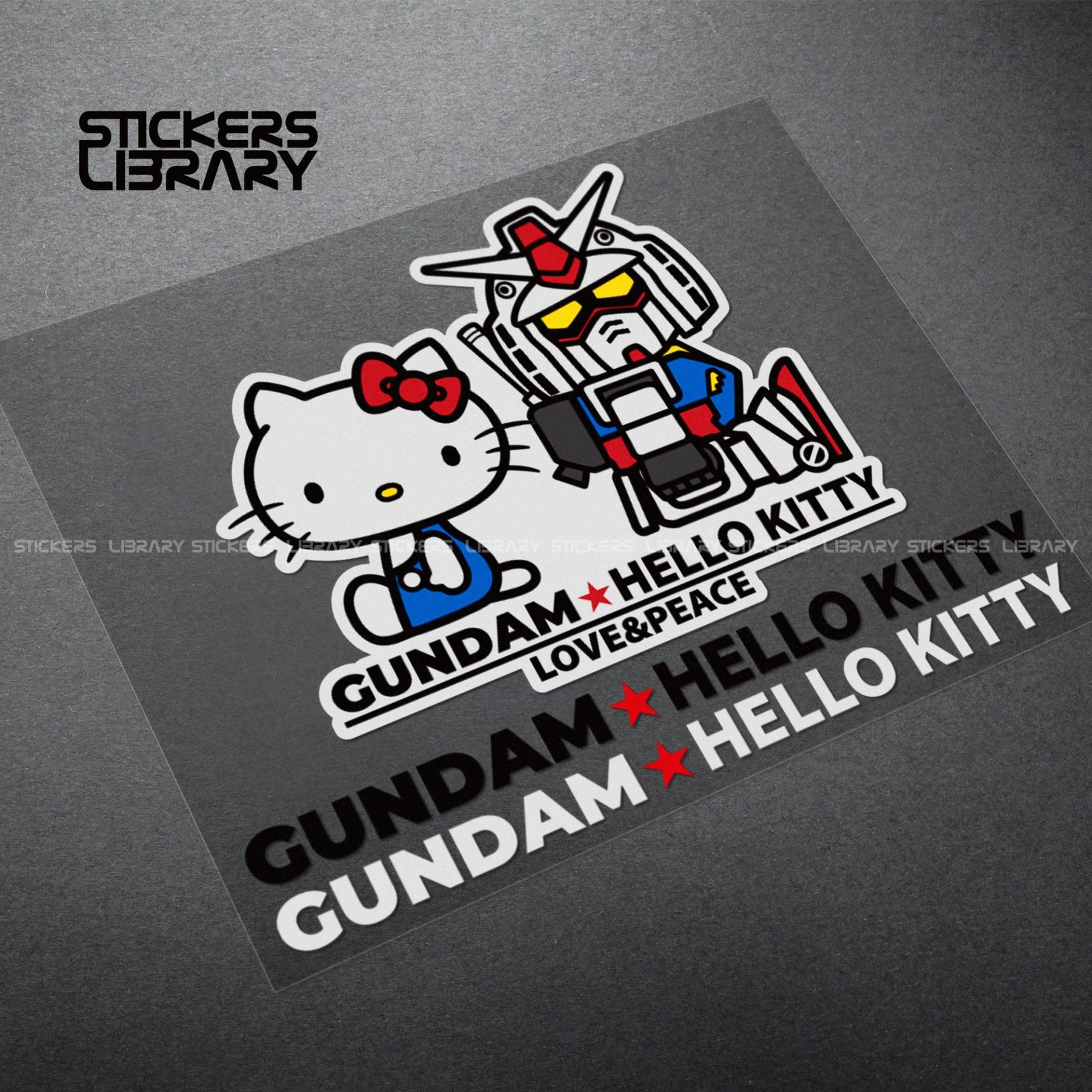 Laptop PC car high quality stickers cartoon gundam cat decals Vinyl Material for alloy toy