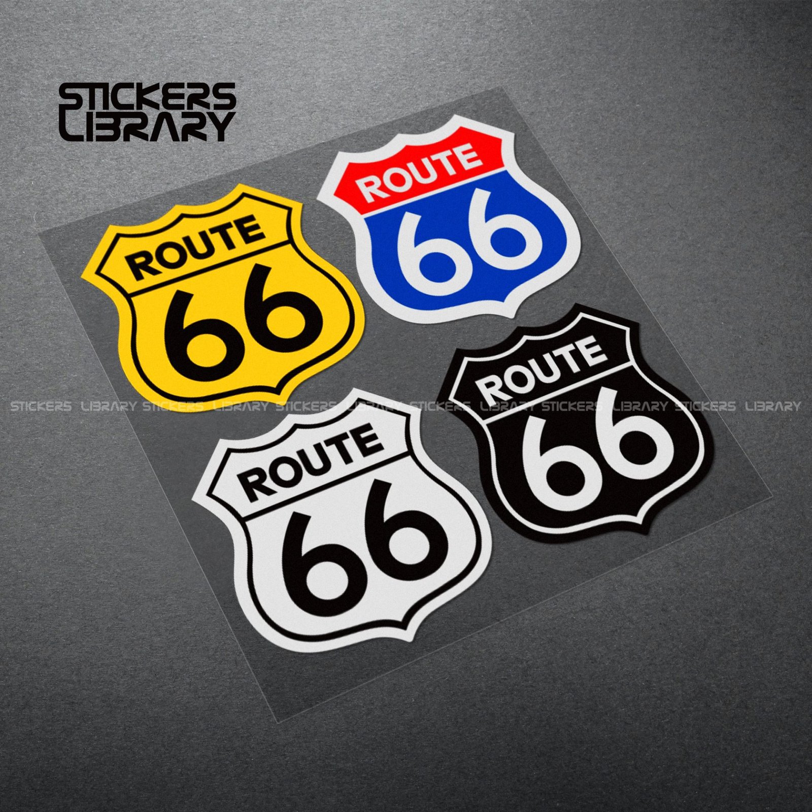 Motorcycle car high quality stickers route 66 decals Vinyl Material for vintage harley davidson india triumph